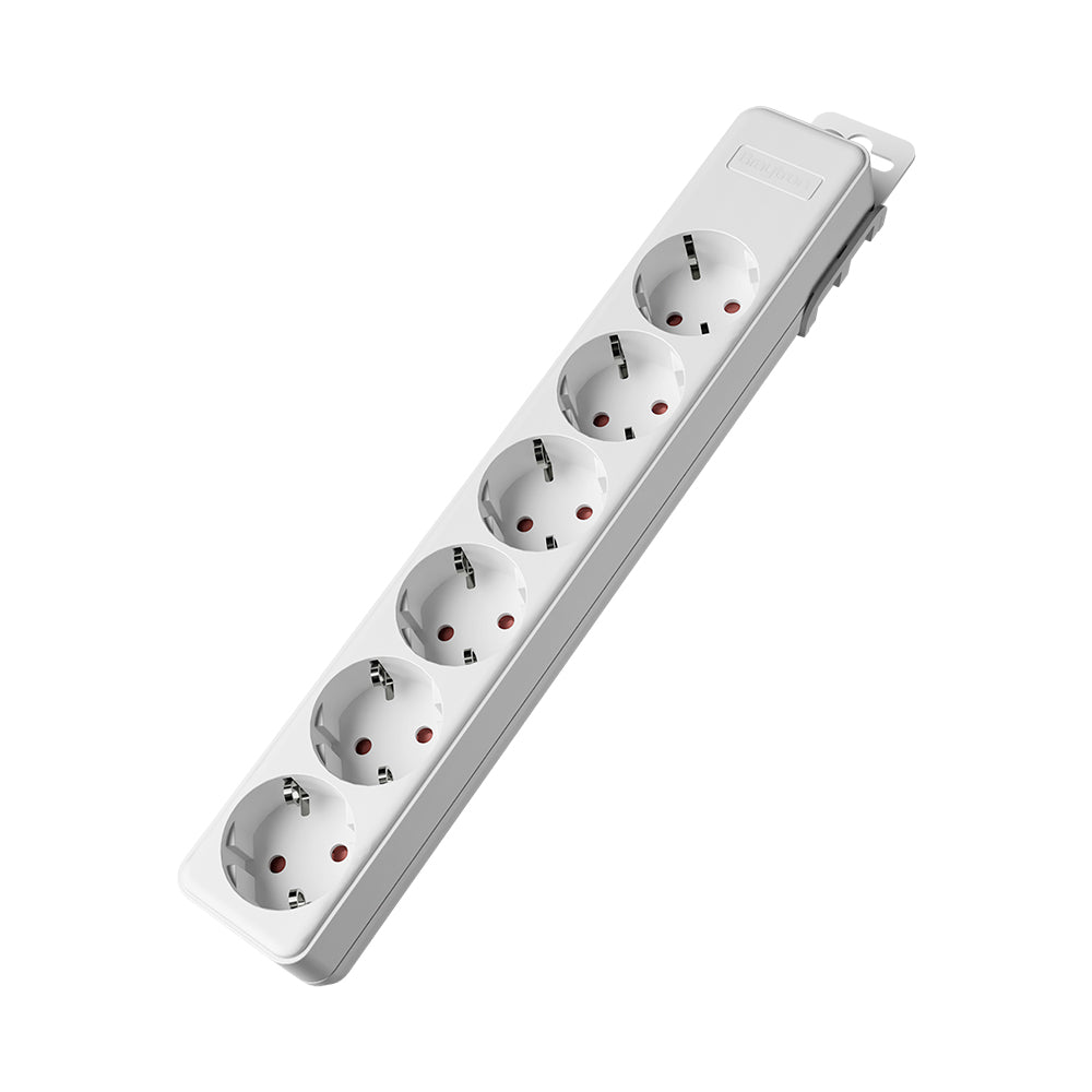 Braytron Mehrfachsteckdose 6-fach ohne Kabel, ohne Schalter, 3680W, Kindersicherung, Steckdosenleiste für individuelle Installation mit Clip-System