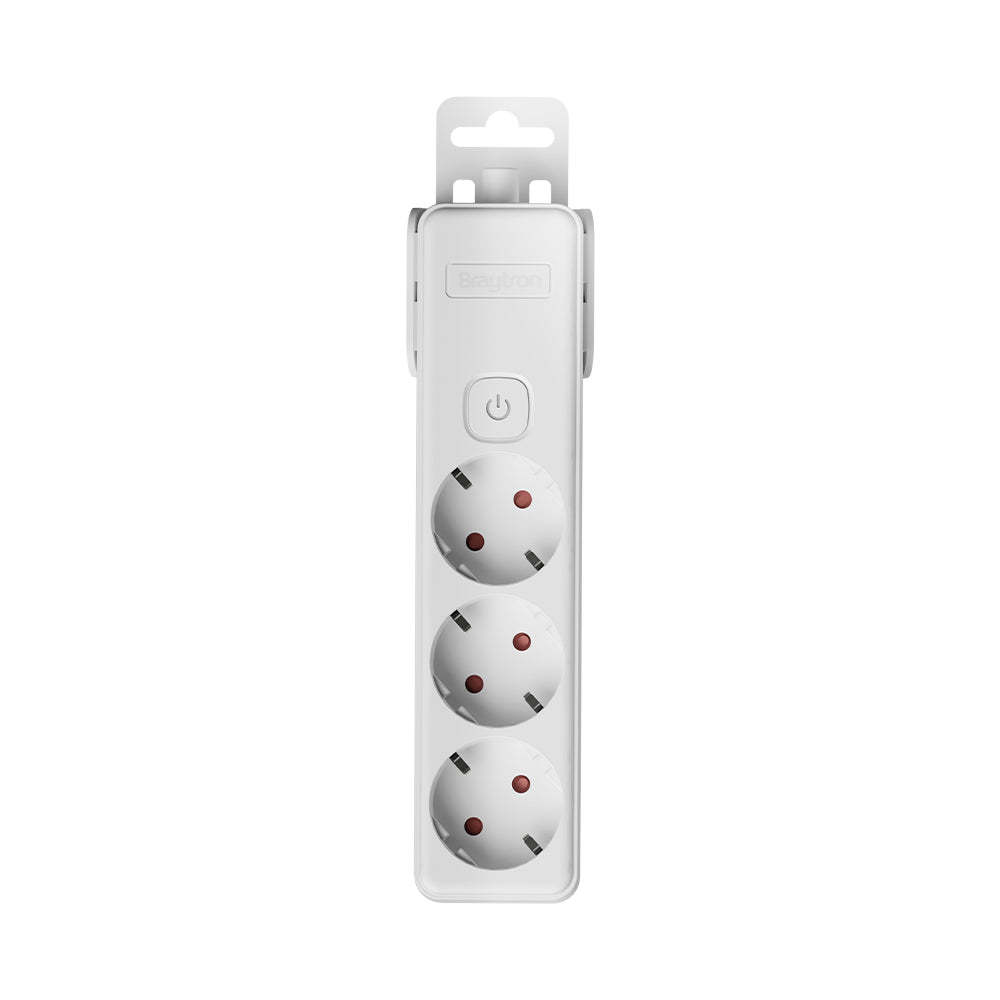 Braytron Mehrfachsteckdose 3-fach ohne Kabel, mit beleuchtetem Ein-/Ausschalter, 3680W, Kindersicherung, Steckdosenleiste für individuelle Installation mit Clip-System