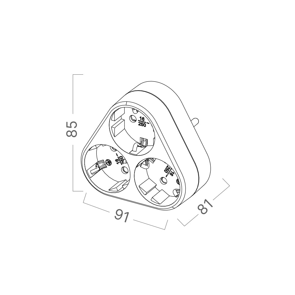 Braytron kompakter 3 Fach Mehrfachstecker Steckdosenadapter Steckdosen Typ F Steckdosenverteiler Dreiecksform