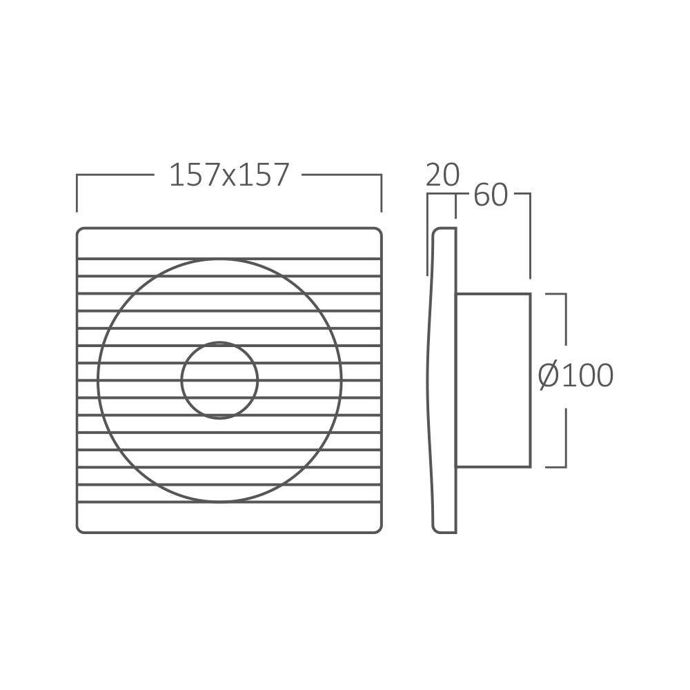 Braytron Badlüfter Wandlüfter WC Küche Ventilator Lüfter Ø100 mm Leise 34dB, 100 m³/h 12W