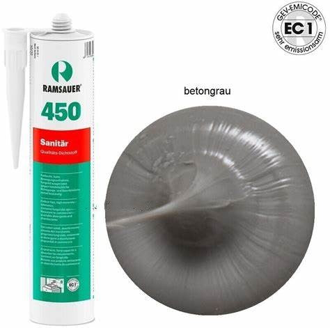 RAMSAUER Silikon Sanitär 450   Betongrau   310ml, F10198