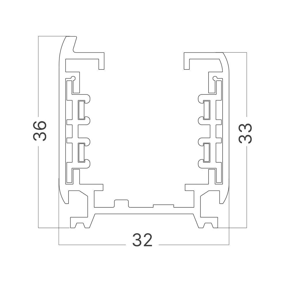 Braytron 3-Phasen-Stromschiene 1m Aufbau 230V – Aluminium, Weiß