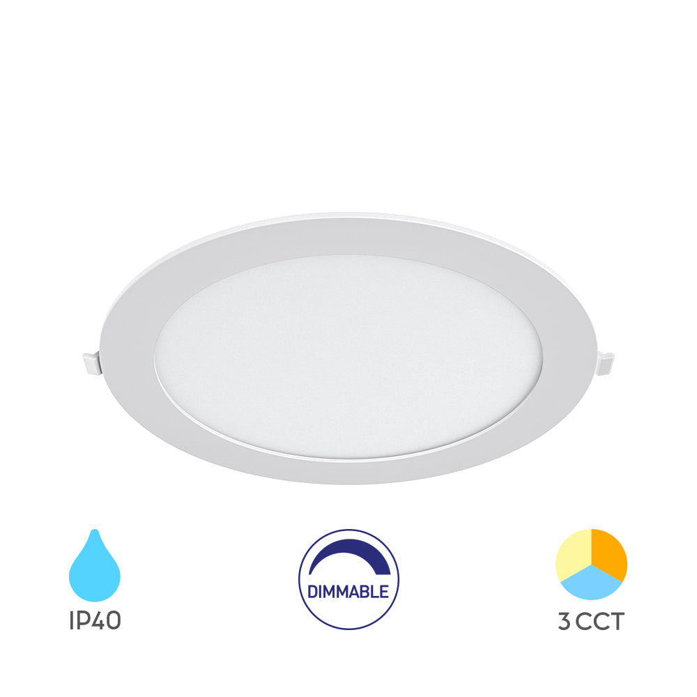 Braytron LED Einbaupanel 18W 3CCT dimmbar rund Ø229mm – Weiß