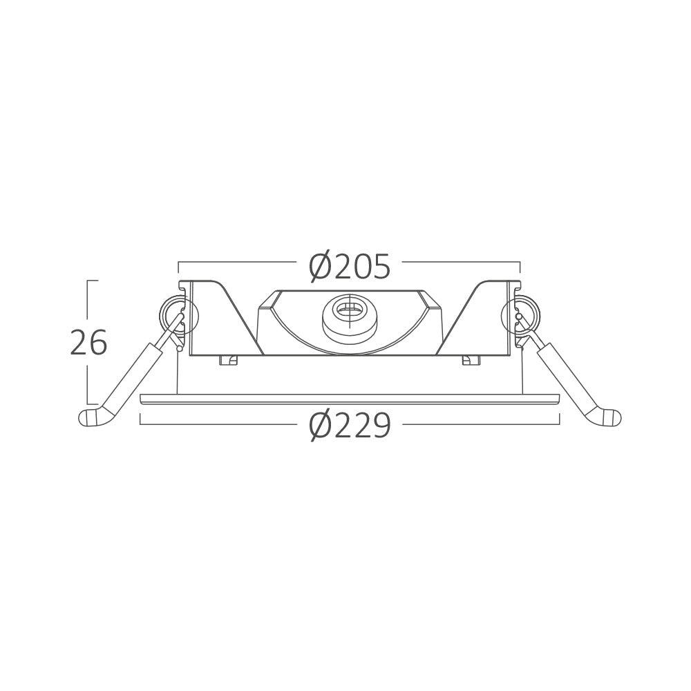 Braytron LED Einbaupanel 18W 3CCT dimmbar rund Ø229mm – Weiß
