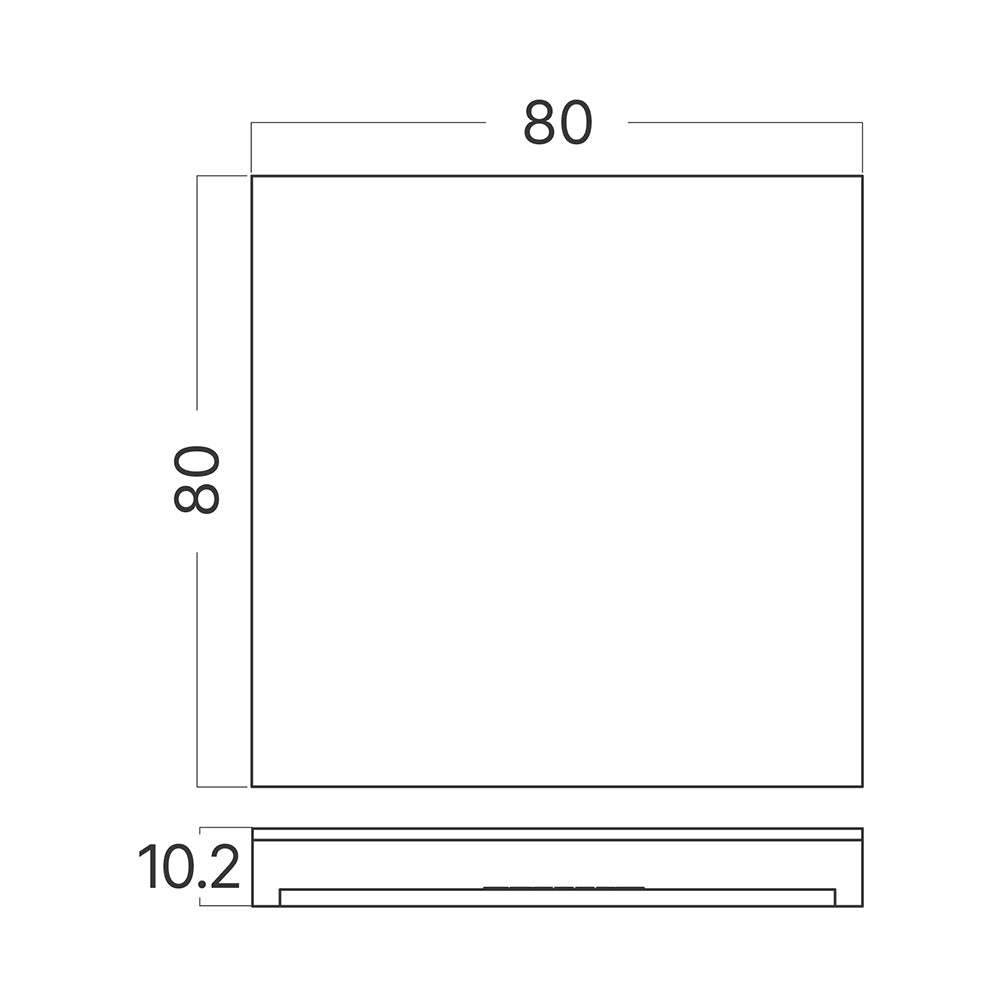 Braytron Abdeckung für LED-Treppenleuchte eckig 80×80 mm – Schwarz