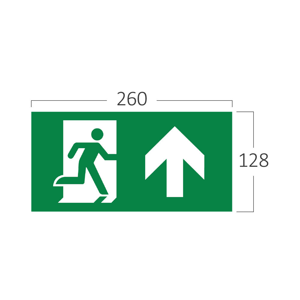 Braytron Einlegeschild Notausgang 260 x 128 mm – Pfeil nach oben, Grün