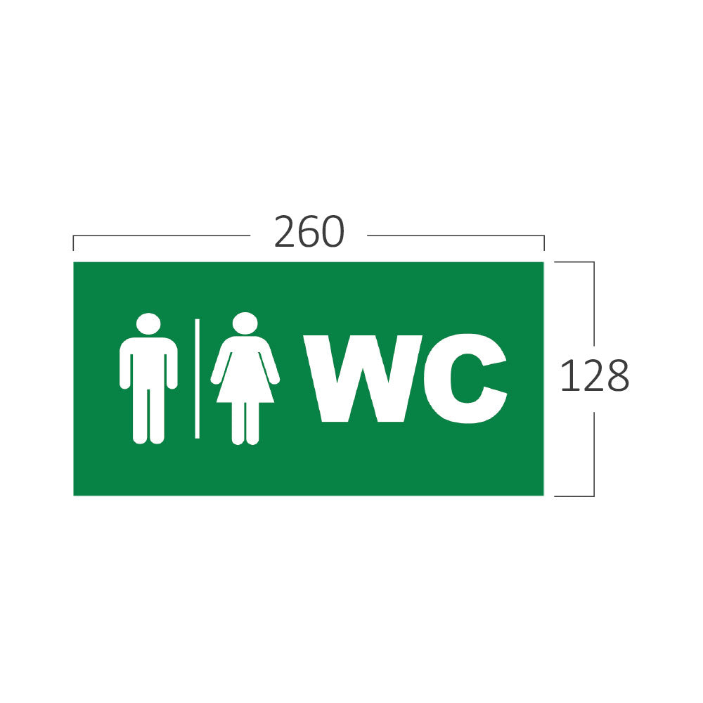 Braytron Einlegeschild WC 260×128 mm PVC für Hinweisleuchte – Grün