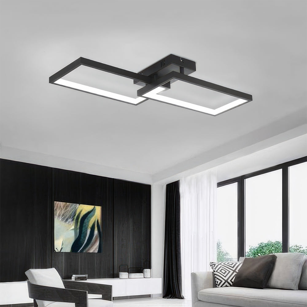 Braytron LED Deckenleuchte Nela 40W 4400 lm 3CCT dimmbar mit Fernbedienung Rechteck – Schwarz