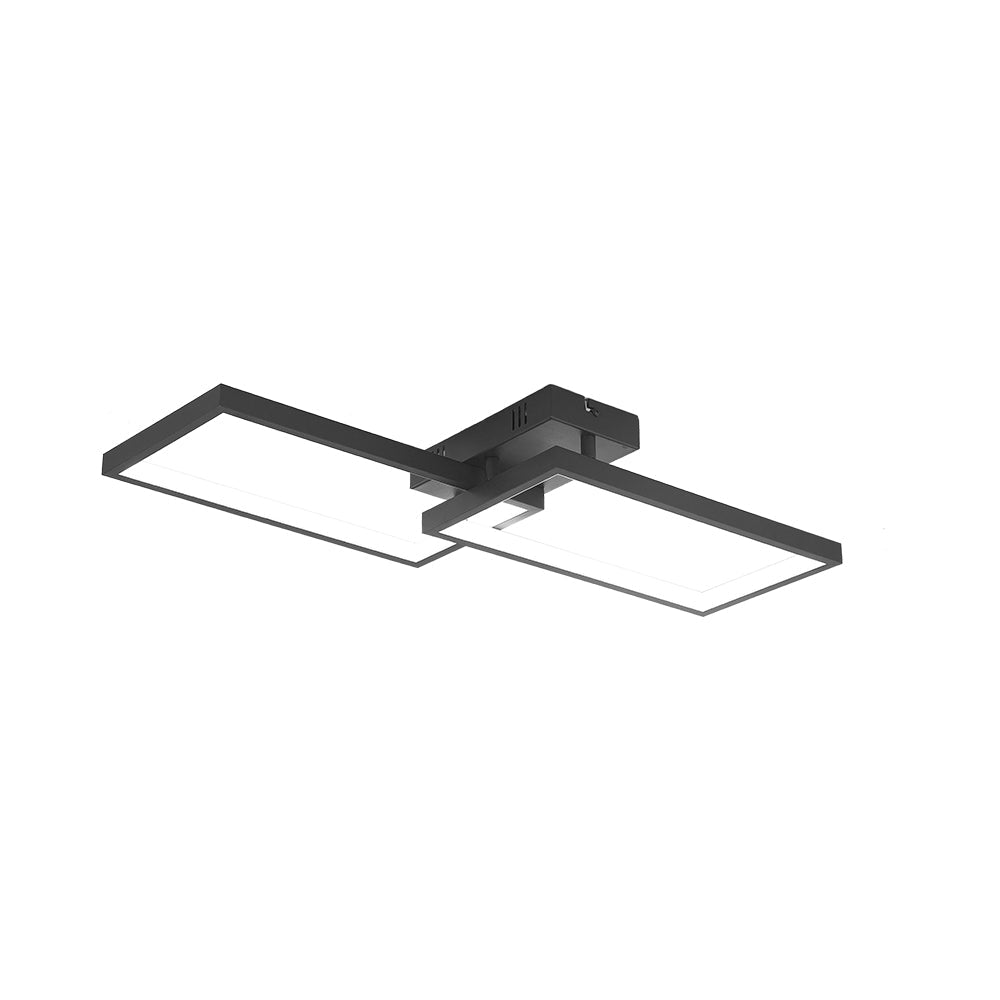Braytron LED Deckenleuchte Nela 40W 4400 lm 3CCT dimmbar mit Fernbedienung Rechteck – Schwarz