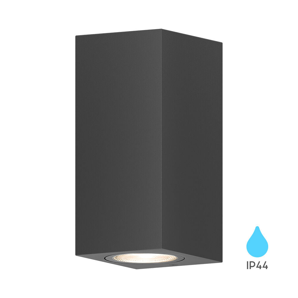Braytron Wandleuchte Außen Anthrazit Eckig IP44 GU10 Up&Down Außenlampe Wandlicht Terasse
