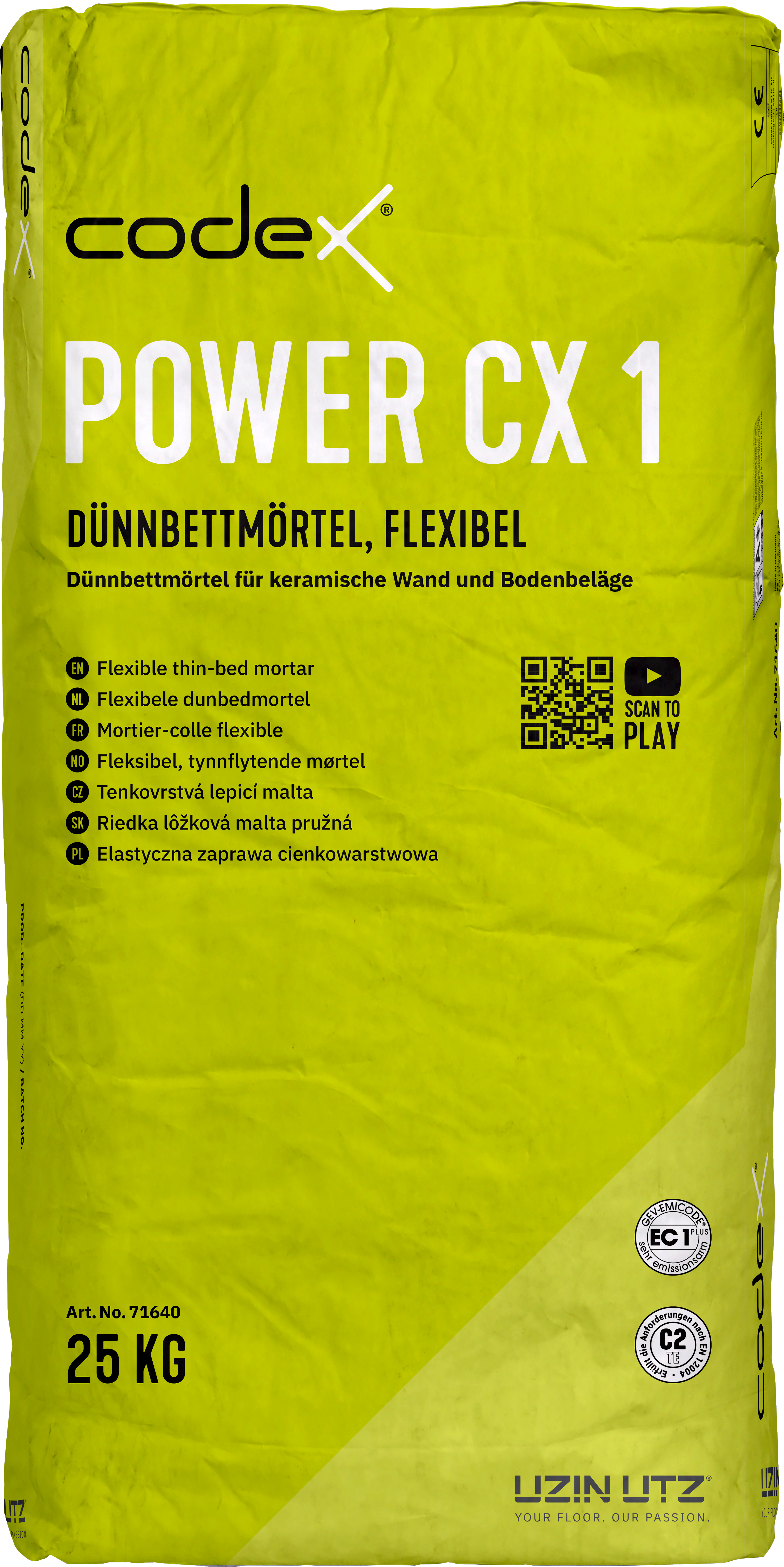 Flexible Dünnbettmörtel codex Power CX1  25 kg, F21180